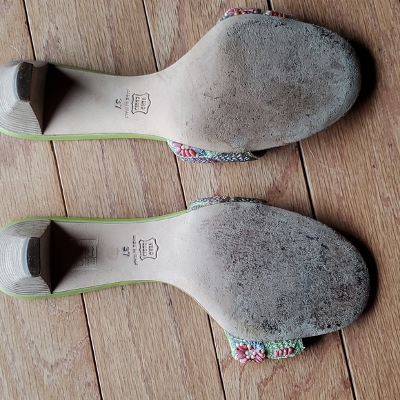 Reed Evins Italian Beaded Slides Size 37/6.5 - Picture 3 of 4